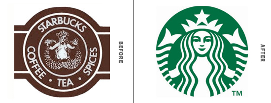 StarBucks Logo Before and After Comparison