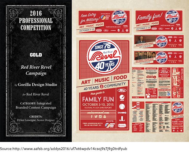 Gorilla Design Studio for Red River Revel: 2016 Addy “Best in Show” Award