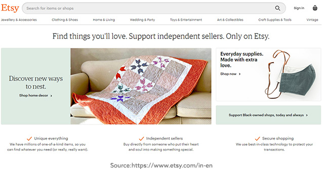 Etsy Website Screenshot