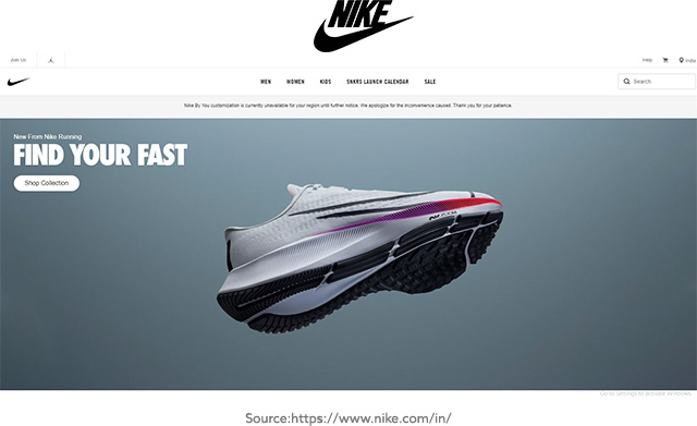 Nike Website Screenshot