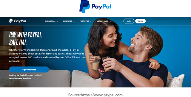 Paypal Website Screenshot